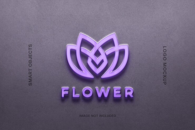PSD purple signage logo mockup