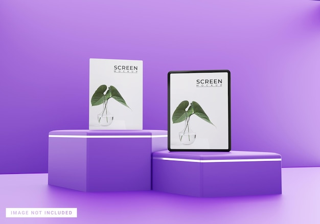 Mockup di tablet semplice viola