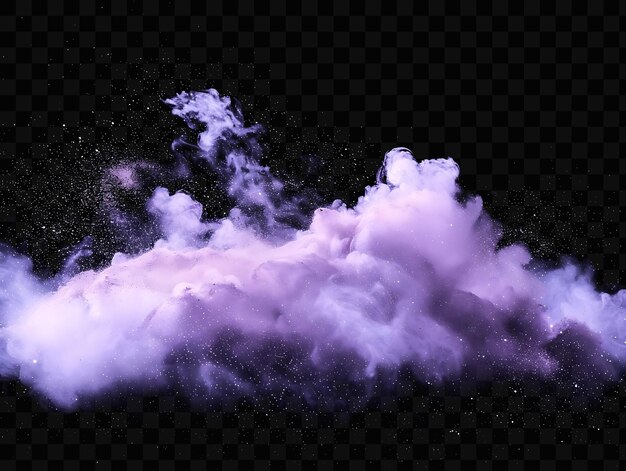 紫の煙と黒い背景の紫の煙