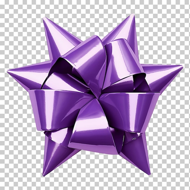 Purple star gift bow ribbon isolated on transparent background png psd