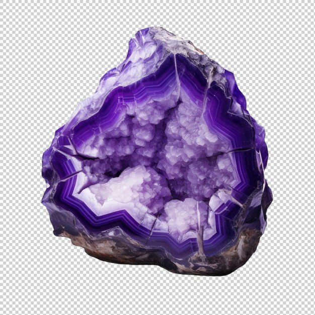 PSD purple sugilite gem isolated on transparent background generative ai