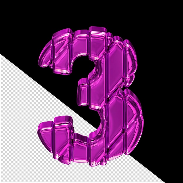 Purple symbol in a frame number 3