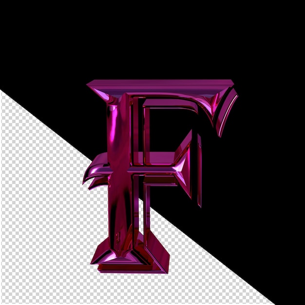 PSD purple symbol letter f