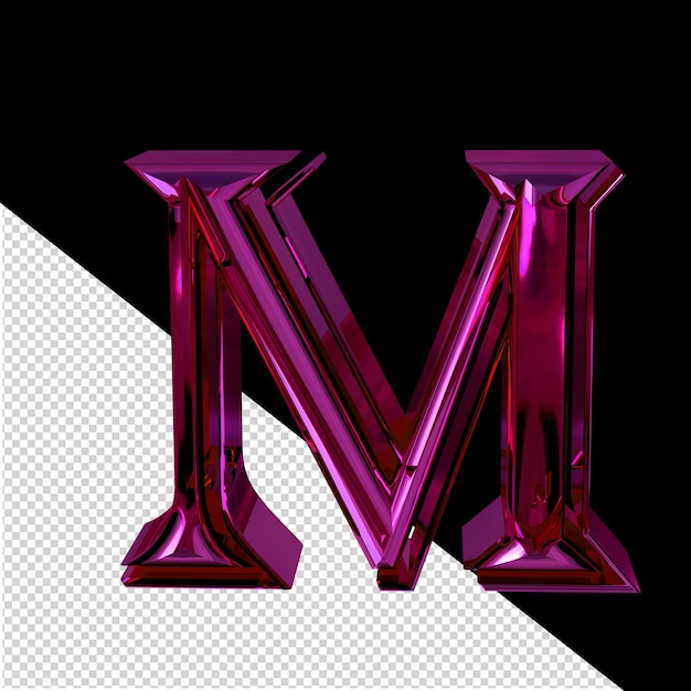 PSD purple symbol letter m