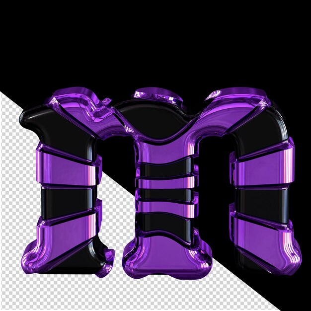 PSD purple symbol letter m