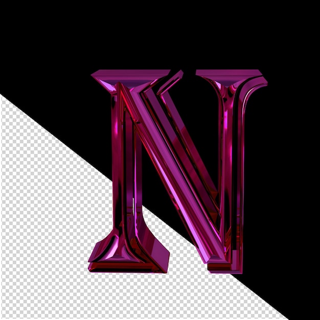 PSD purple symbol letter n