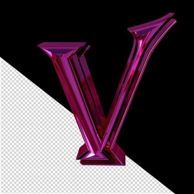 Purple symbol letter v