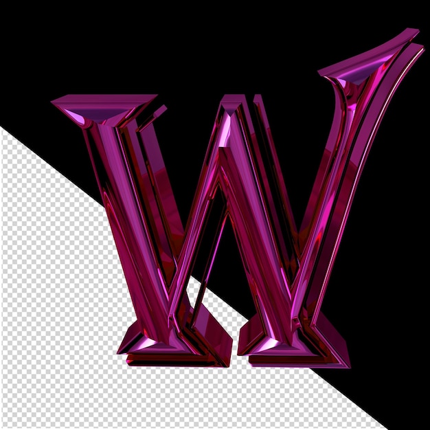 PSD purple symbol letter w