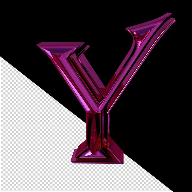 PSD purple symbol letter y
