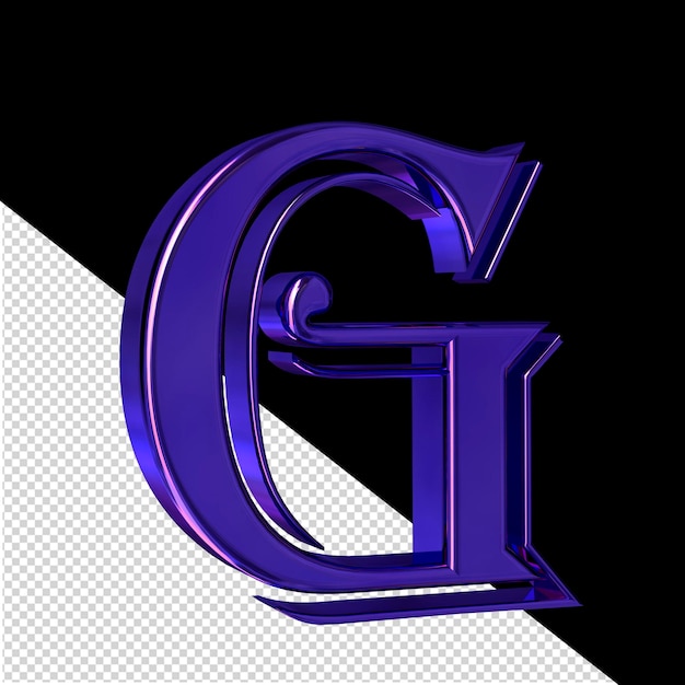 purple symbol view from left letter g