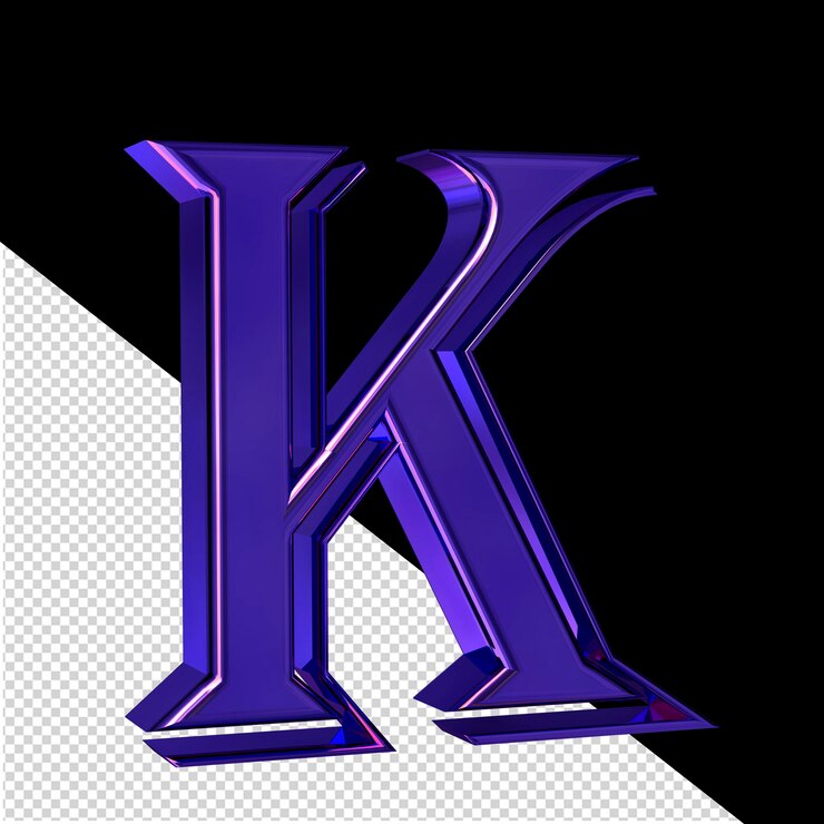 PSD 紫色符号从左边的字母 k 视图