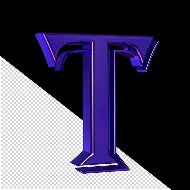 Purple symbol view from left letter t