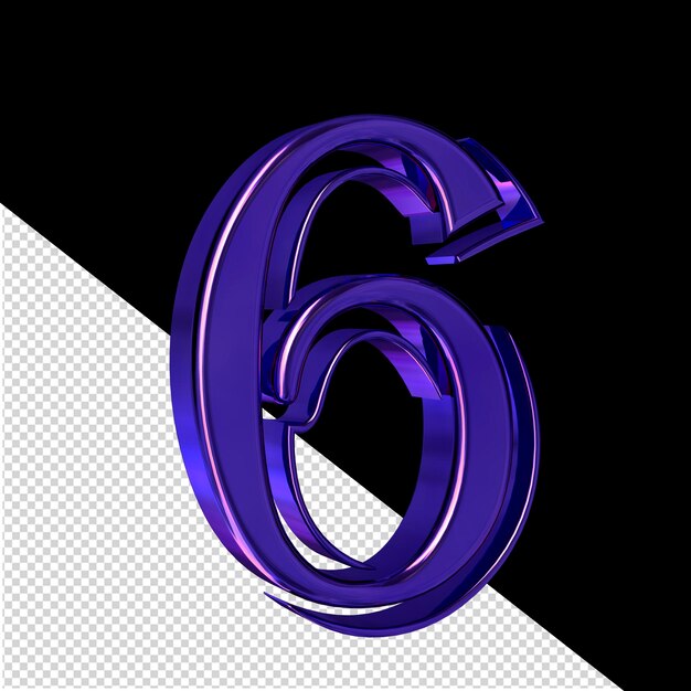 Purple symbol view from left number 6