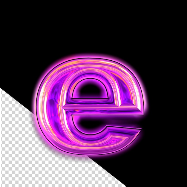 Purple symbol with glow letter e