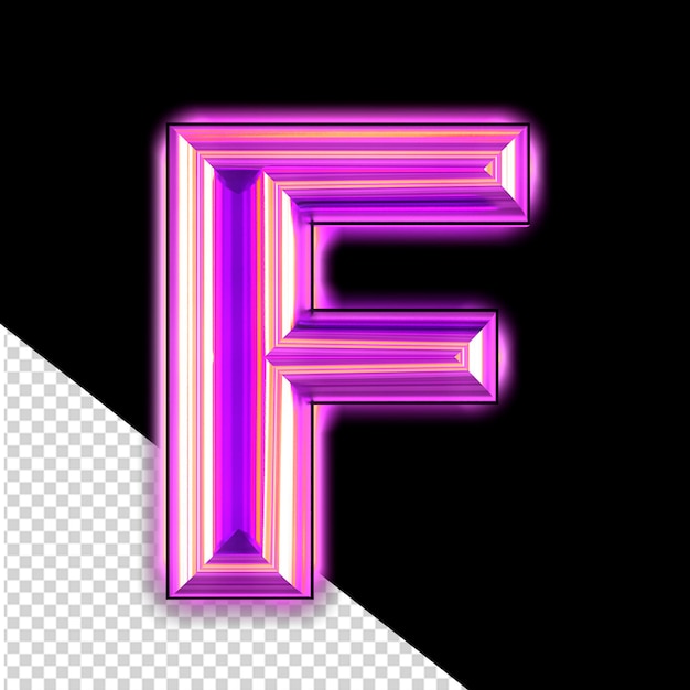 PSD Фиолетовый символ со светящейся буквой f