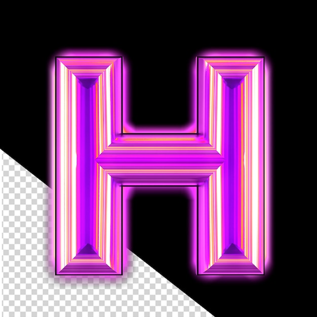 PSD purple symbol with glow letter h