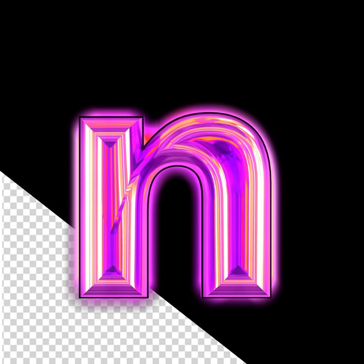 グロー文字 n の紫色のシンボル