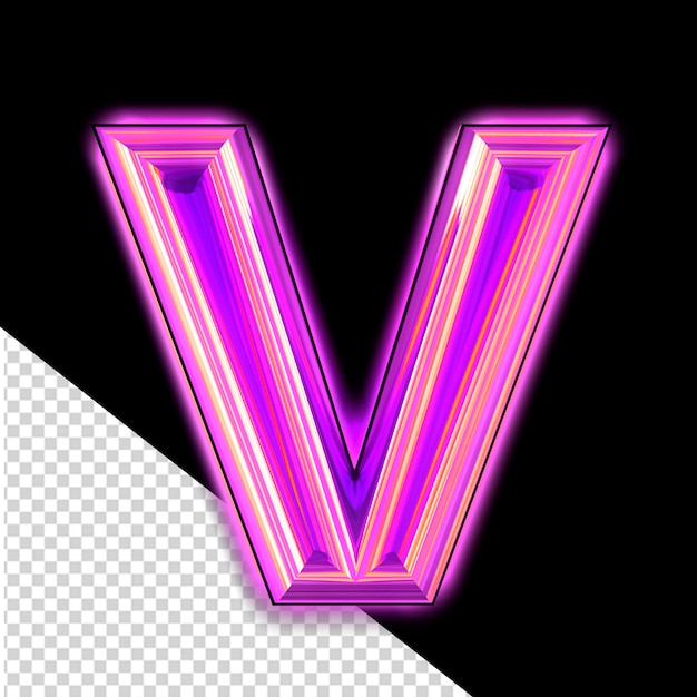 Purple symbol with glow letter v