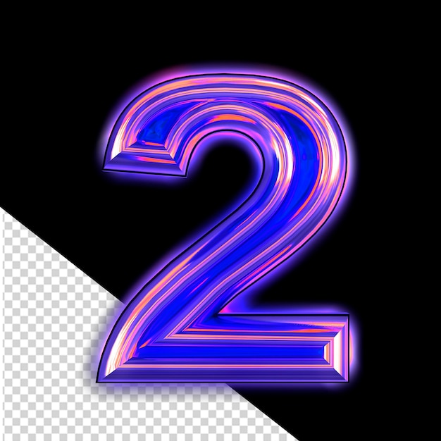 PSD purple symbol with glow number 2