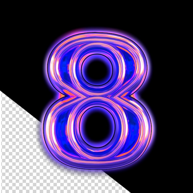 Purple symbol with glow number 8