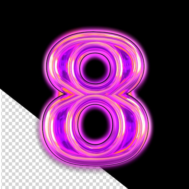 Purple symbol with glow number 8