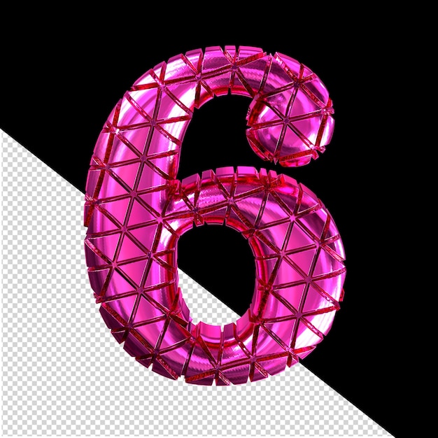 purple symbol with notches number 6