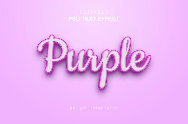 Purple text effect 3d