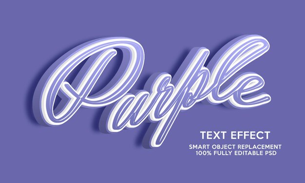 Purple text effect template