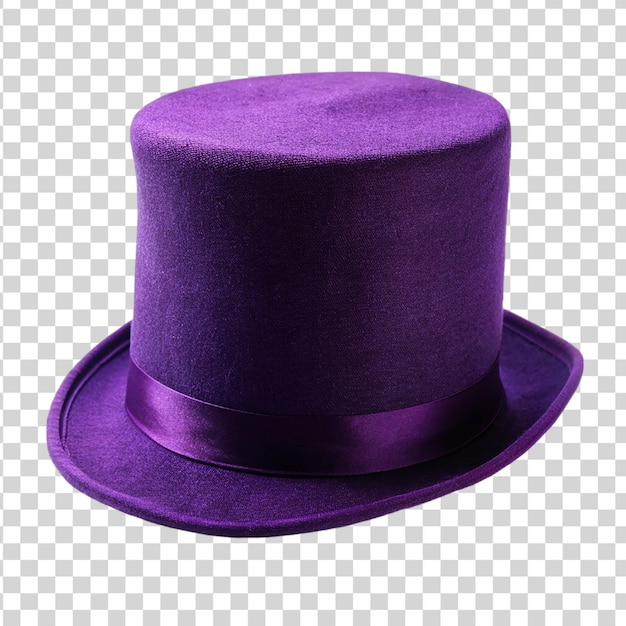 Purple top hat isolated on transparent background