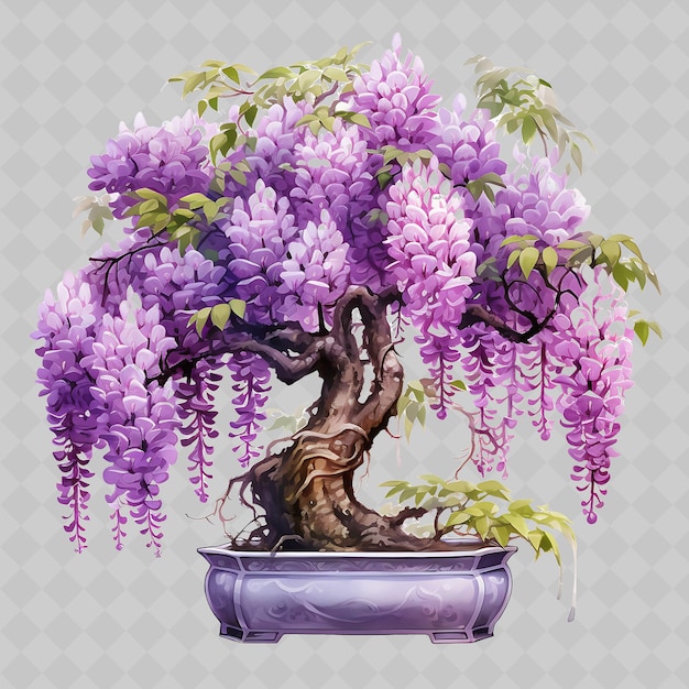 PSD a purple tree with purple flowers and a tree with a purple plant