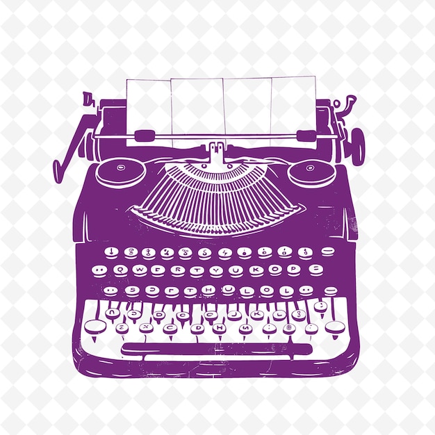 A purple typewriter with the word type on it