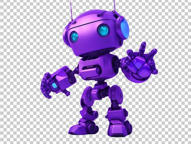 PSD purple and violet cute robot