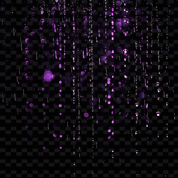 PSD purple water drops on a black background