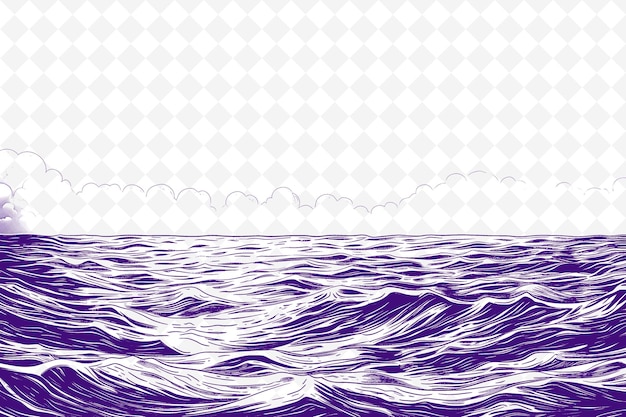 PSD purple wave on a white background with a pattern of waves