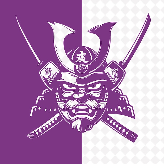 PSD a purple and white background with a skull and swords with a skull on it