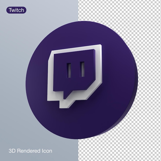 A purple and white icon that says'tweet 3d rendered icon '