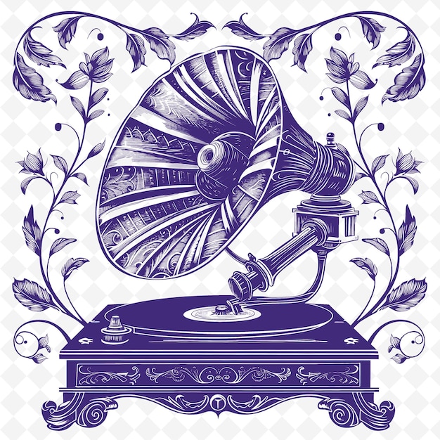 A purple and white image of a snail on a record