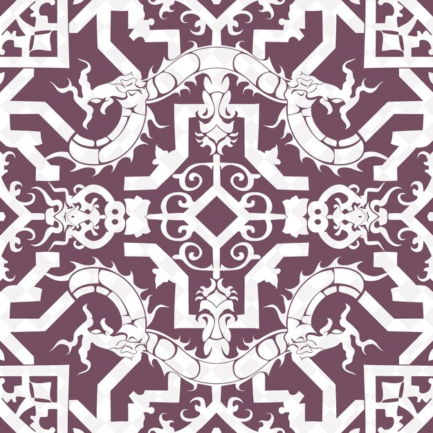 PSD a purple and white pattern with a dragon on the top