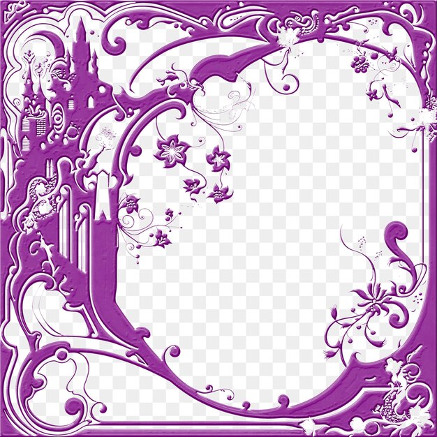 A purple and white photo of a logo with a pink background