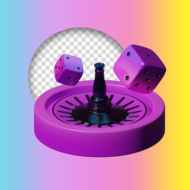 PSD a purple and yellow background with a purple dice on it