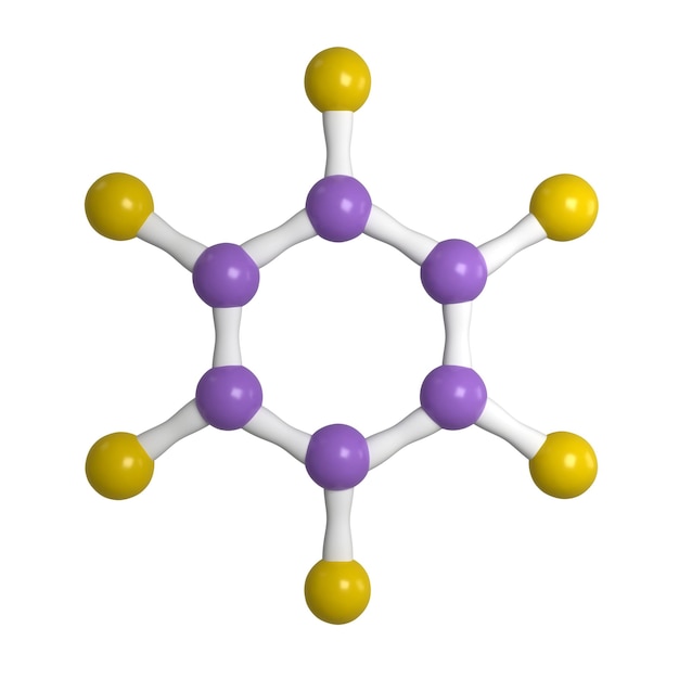 PSD un modello viola e giallo di una struttura molecolare