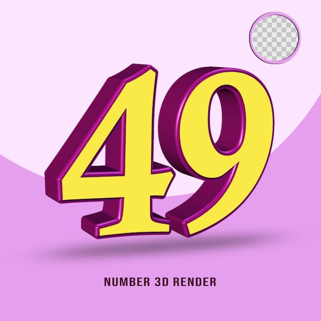 Фиолетово-желтый номер 49 на фиолетовом фоне.