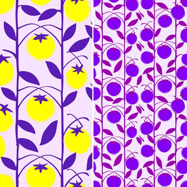 PSD a purple and yellow pattern with lemons on it