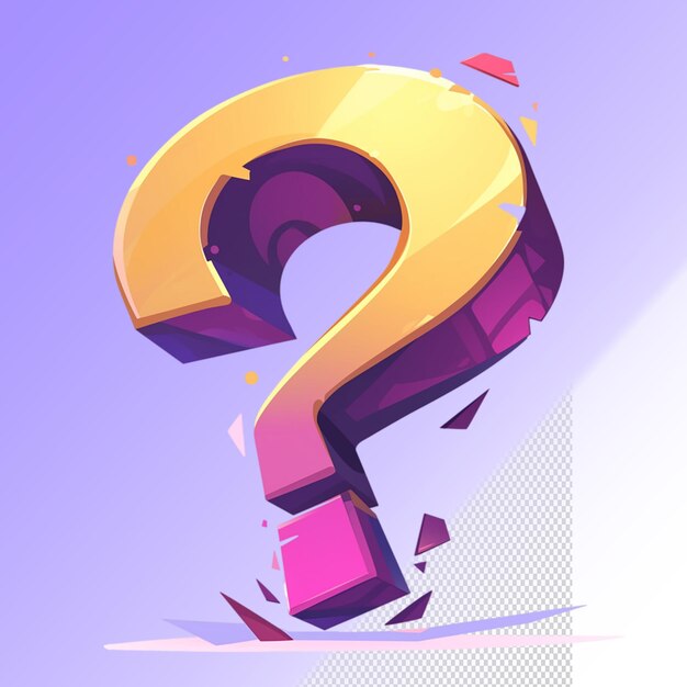 PSD a purple and yellow question mark is shown in a purple and purple image