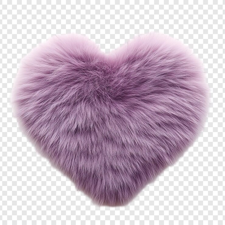 PSD purpurowe serce z futra - delikatny i romantyczny symbol