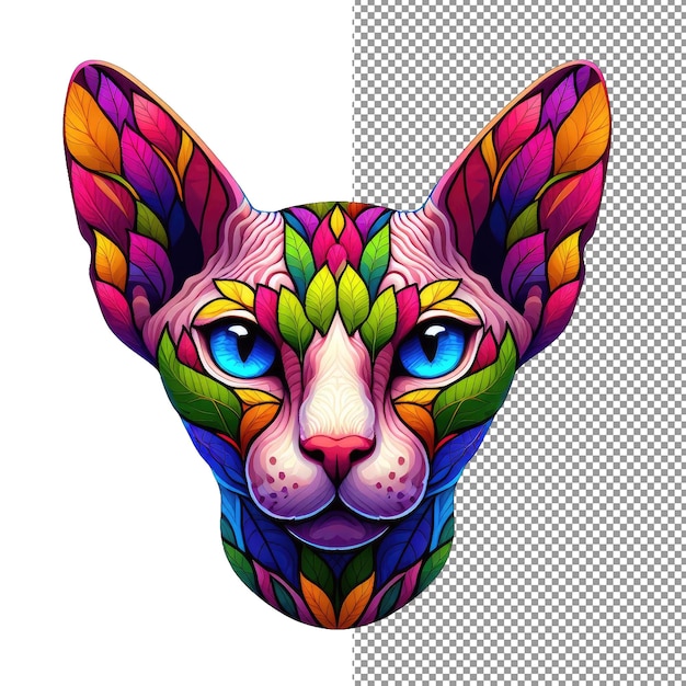 PSD purrfect portraits isolated cat essence in png sticker form