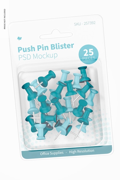 push pin blister mockup