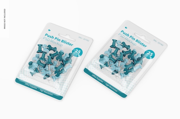 push pin blisters mockup