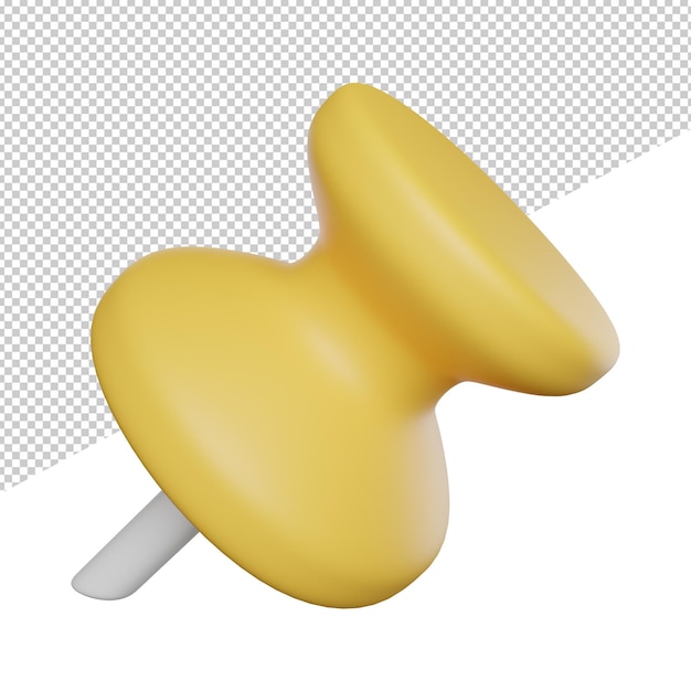 Push pin mark reminder side view 3d rendering icon illustration ont transparent background