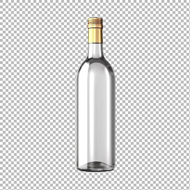 PSD pusta butelka wina izolowana na przezroczystym tle